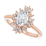 Floral halo ring large pear, alternate view variant--Pear variant--1CT variant--14K-rose-gold