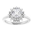 14K white gold 1 CT Cushion-cut Diamond Floral Halo Diamond Engagement Ring Setting