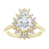 14K yellow gold 2CT Pear-cut Diamond Floral Halo Diamond Engagement Ring Setting variant--Pear variant--2CT variant--14K-yellow-gold