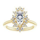 14K yellow gold 1CT Marquise-cut Diamond Floral Halo Diamond Engagement Ring Setting variant--Marquise variant--1CT variant--14K-yellow-gold
