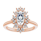 14K rose gold 1CT Marquise-cut Diamond Floral Halo Diamond Engagement Ring Setting variant--Marquise variant--1CT variant--14K-rose-gold
