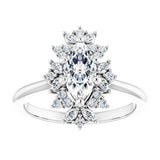 14K white gold 1CT Marquise-cut Diamond Floral Halo Diamond Engagement Ring Setting variant--Marquise variant--2CT variant--14K-yellow-gold
