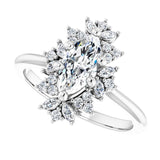 Floral halo ring marquise, side profile showing setting variant--Marquise variant--1CT variant--14K-white-gold