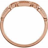 14K Rose 1/6CTW Natural Diamond Chain Link Ring rose gold variant--14K-rose-gold