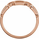 14K Rose 1/6 CTW Natural Diamond Chain Link Ring
