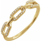 Gold chain link ring with subtle diamond detail yellow gold variant--14K-yellow-gold