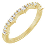 Yellow Gold Cavetto Diamond Band variant--14K-yellow-gold
