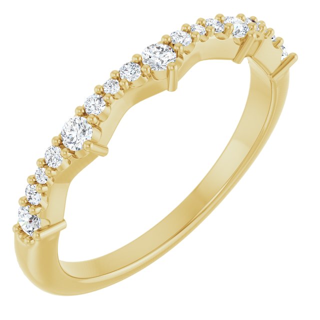 Yellow Gold Cavetto Diamond Band variant--14K-yellow-gold