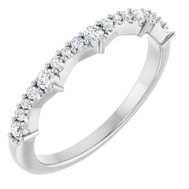 Sculpted cavetto diamond band in 14K white gold variant--14K-white-gold variant--Platinum