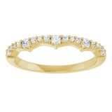 Yellow Gold Scalloped Diamond Band variant--14K-yellow-gold