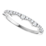 Cavetto diamond band in platinum with 1/4CT diamonds variant--14K-white-gold variant--Platinum