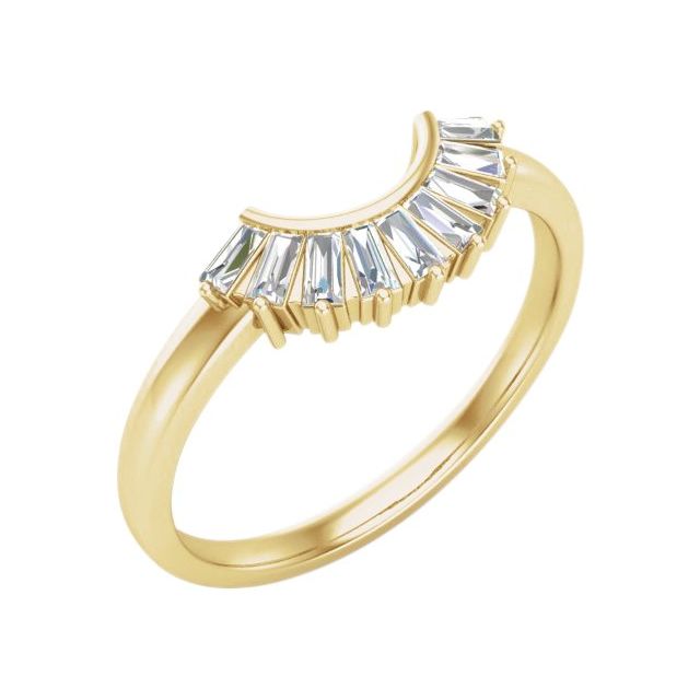 Tapered baguette diamond curved wedding band(Lab)-/-Apr(CZ/Brass) variant--14K-yellow-gold variant--Diamond-Nat variant--Diamond-Lab variant--CZ-Try-on-At-Home
