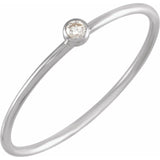 Tiny diamond stackable ring in 14K gold, front view white gold variant--14K-white-gold