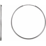 Endless hoop earrings worn on model, lightweight gold hoops close to ear(30mm) variant--Sterling-silver variant--L-30mm