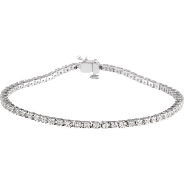 Lab-grown diamond tennis bracelet, 3CTW in 14K white gold white gold variant--14K-white-gold variant--Diamond-Nat variant--2-CT variant--Diamond-Lab