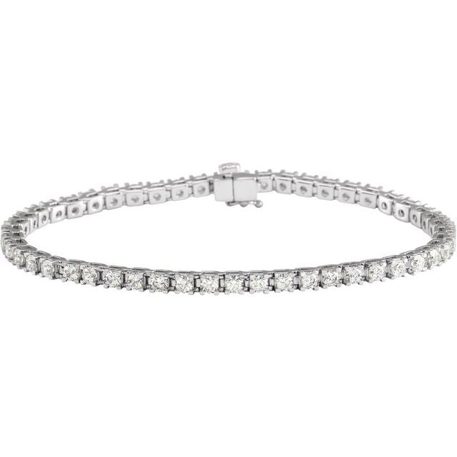 Lab-grown diamond tennis bracelet, 5CTW in 14K white gold white gold variant--14K-white-gold variant--Diamond-Nat variant--4-CT variant--Diamond-Lab