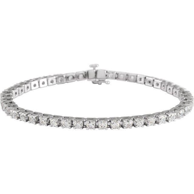 Lab-grown diamond tennis bracelet, 7CTW in 14K white gold white gold variant--14K-white-gold variant--Diamond-Nat variant--5-CT variant--Diamond-Lab