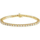 Lab-grown diamond tennis bracelet, 5CTW in 14K rose gold yellow gold variant--14K-yellow-gold variant--Diamond-Nat variant--4-CT variant--Diamond-Lab variant--5-CT
