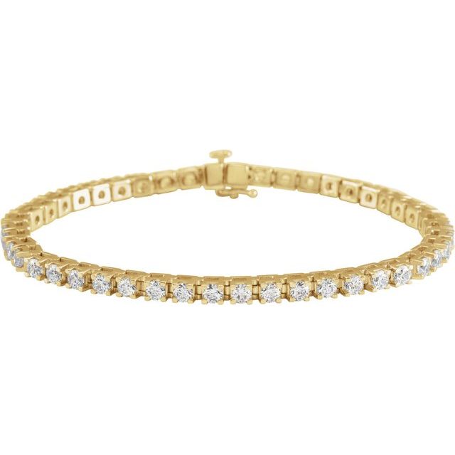 Lab-grown diamond tennis bracelet, 5CTW in 14K rose gold yellow gold variant--14K-yellow-gold variant--Diamond-Nat variant--4-CT variant--Diamond-Lab variant--5-CT