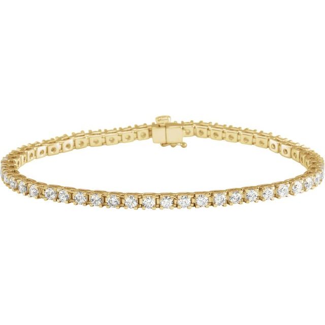 Lab-grown diamond tennis bracelet, 7CTW in 14K rose gold yellow gold variant--14K-yellow-gold variant--Diamond-Nat variant--5-CT variant--Diamond-Lab variant--4-CT