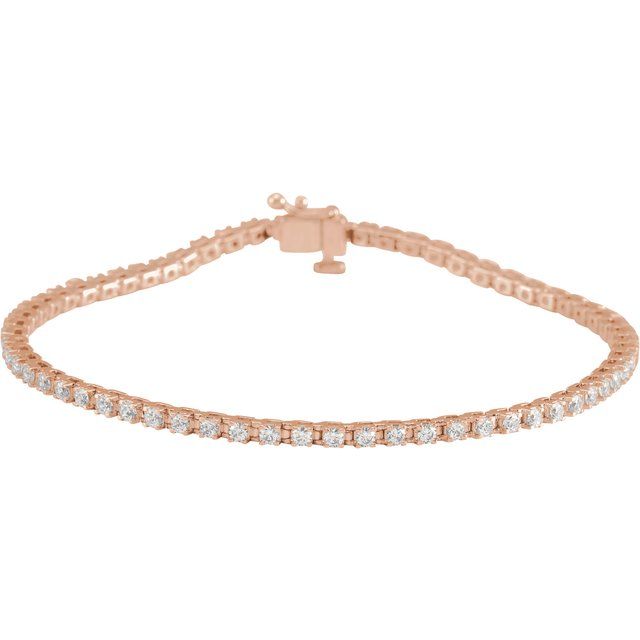 Lab-grown diamond tennis bracelet, 4CTW in 14K yellow gold rose gold variant--14K-rose-gold variant--Diamond-Nat variant--2-CT variant--Diamond-Lab