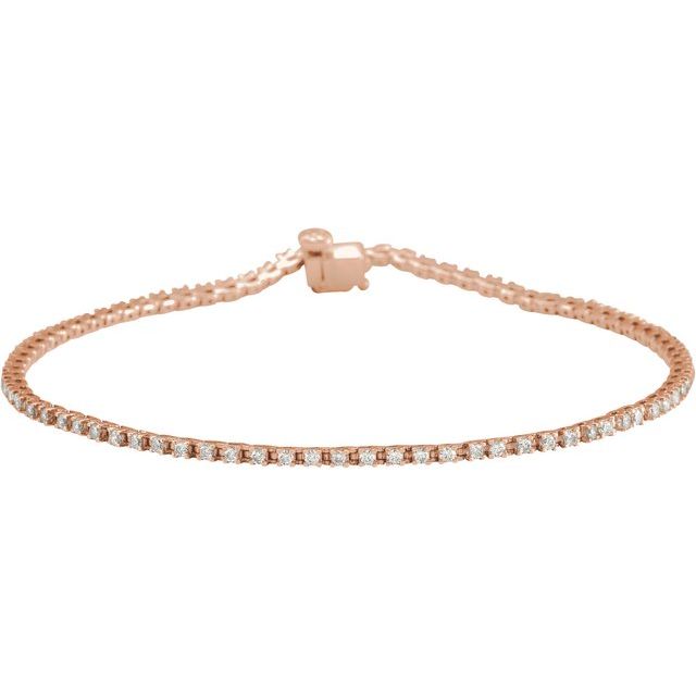 Tennis bracelet in 14K rose gold with lab-grown diamonds rose gold CT variant--14K-rose-gold variant--Diamond-Nat variant--1-CT variant--Diamond-Lab