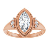 14K rose gold 1CT Marquise Diamond Milgrain Bezel-Set Diamond Engagement Ring Setting variant--Marquise variant--2CT variant--14K-rose-gold
