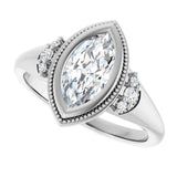 Milgrain bezel marquise diamond ring, alternate angle variant--Marquise variant--1CT variant--14K-white-gold