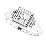 Milgrain bezel pear diamond ring, alternate angle/2-CT variant--.5CT variant--Square variant--.5CT variant--14K-white-gold