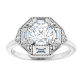 1/5CTw Natural Diamond Semi-Set Art Deco Inspired Engagement Ring variant--14K-rose-gold