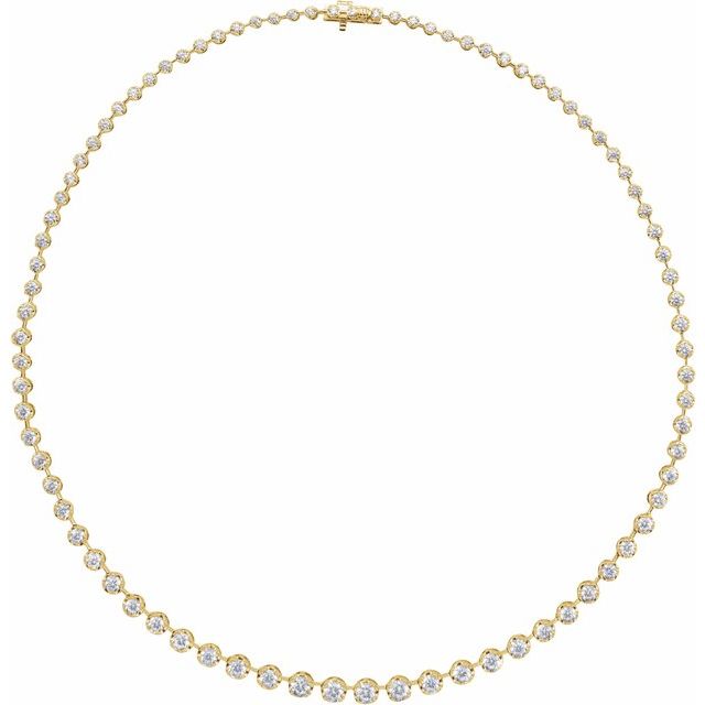 Graduated diamond tennis necklace in 14K gold, close-up showing diamond detail variant--14K-yellow-gold