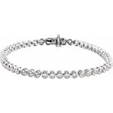 Lab-created diamond tennis bracelet with bezel settings white gold variant--14K-white-gold