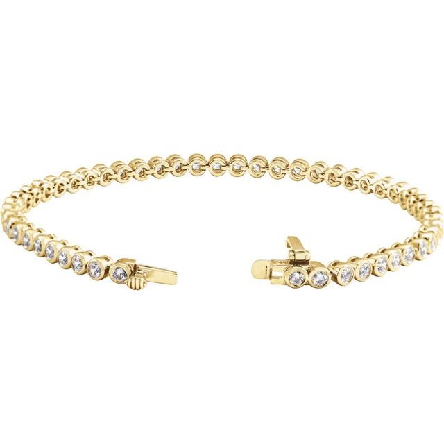 14K Yellow 3 .5CTW Lab-Grown Diamond Bezel-Set 7" Bracelet yellow gold variant--14K-yellow-gold