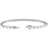 Minimal diamond tennis bracelet with elongated stones