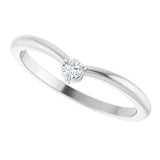 Stackable diamond V ring in 14K gold, close-up of diamonds variant--14K-white-gold variant--Sterling-silver