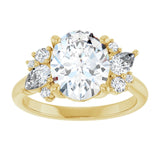 14K yellow gold Oval-cut Diamond Cluster Engagement Ring Setting variant--Round variant--Diamond-Lab variant--14K-rose-gold variant--Diamond-Nat