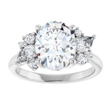 14K white gold Oval-cut Diamond Cluster Engagement Ring Setting variant--Square variant--Diamond-Lab variant--14K-yellow-gold variant--Diamond-Nat