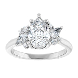 14K white gold Pear-cut Diamond Cluster Engagement Ring Setting variant--Asscher variant--Diamond-Lab variant--14K-yellow-gold variant--Diamond-Nat