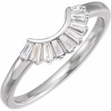 Modern contour diamond band with baguette stones variant--14K-white-gold variant--Diamond-Nat variant--Diamond-Lab variant--CZ-Try-on-At-Home