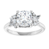 14K white gold Cushion-cut Diamond Cluster Engagement Ring Setting variant--Oval variant--Diamond-Lab variant--14K-yellow-gold variant--Diamond-Nat