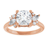 14K rose gold Cushion-cut Diamond Cluster Engagement Ring Setting variant--Oval variant--Diamond-Lab variant--14K-white-gold variant--Diamond-Nat