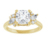 14K yellow gold Cushion-cut Diamond Cluster Engagement Ring Setting variant--Marquise variant--Diamond-Lab variant--14K-rose-gold variant--Diamond-Nat