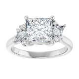 14K white gold Square-cut Diamond Cluster Engagement Ring Setting variant--Square variant--Diamond-Lab variant--14K-rose-gold variant--Diamond-Nat
