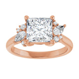 14K rose gold Square-cut Diamond Cluster Engagement Ring Setting variant--Square variant--Diamond-Lab variant--14K-rose-gold variant--Diamond-Nat