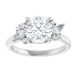 14K white gold Round-cut Diamond Cluster Engagement Ring Setting variant--Square variant--Diamond-Lab variant--14K-rose-gold variant--Diamond-Nat
