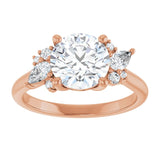 14K rose gold Round-cut Diamond Cluster Engagement Ring Setting variant--Square variant--Diamond-Lab variant--14K-rose-gold variant--Diamond-Nat