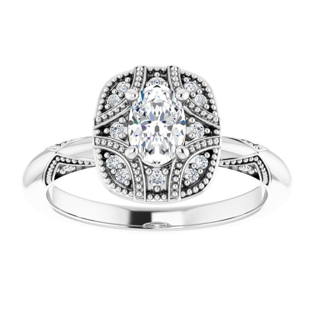 Engagement Ring Mounting/2-CT variant--.5CT variant--Oval variant--.5CT variant--14K-rose-gold