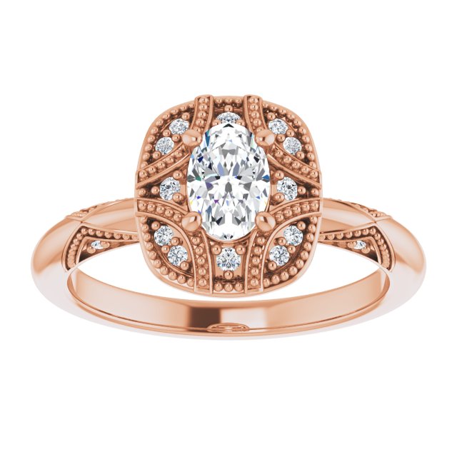 Engagement Ring Mounting variant--Oval variant--1CT variant--14K-yellow-gold