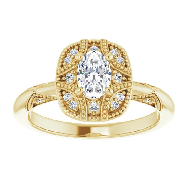 Engagement Ring Mounting variant--Oval variant--1CT variant--14K-white-gold