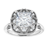 Engagement Ring Mounting variant--Square variant--1CT variant--14K-yellow-gold
